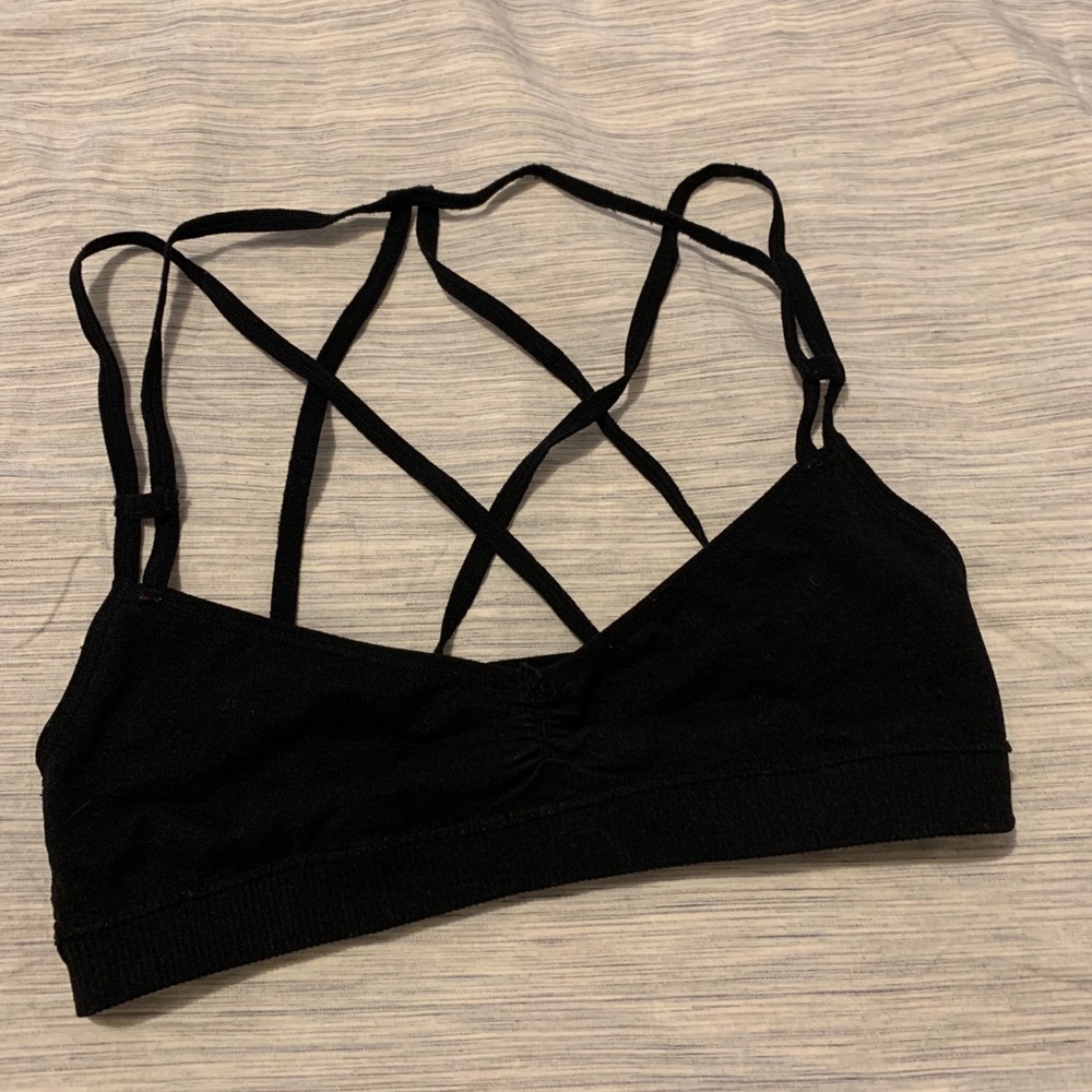 Urban Outfitters Strappy/Cross Back Black Bralette